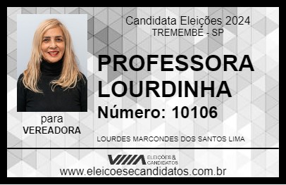 Candidato PROFESSORA LOURDINHA 2024 - TREMEMBÉ - Eleições