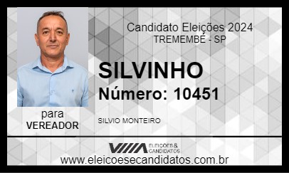 Candidato SILVINHO 2024 - TREMEMBÉ - Eleições