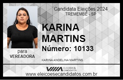 Candidato KARINA MARTINS 2024 - TREMEMBÉ - Eleições