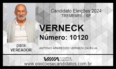 Candidato VERNECK 2024 - TREMEMBÉ - Eleições