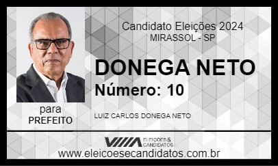 Candidato DONEGA NETO 2024 - MIRASSOL - Eleições