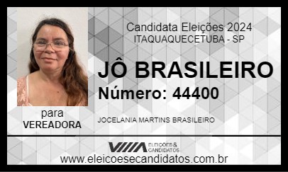 Candidato JÔ BRASILEIRO 2024 - ITAQUAQUECETUBA - Eleições