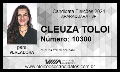 Candidato CLEUZA TOLOI 2024 - ARARAQUARA - Eleições