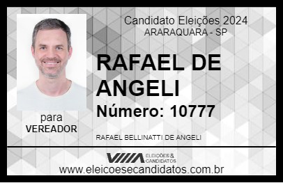 Candidato RAFAEL DE ANGELI 2024 - ARARAQUARA - Eleições