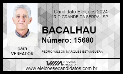 Candidato BACALHAU 2024 - RIO GRANDE DA SERRA - Eleições