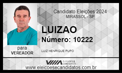 Candidato LUIZAO 2024 - MIRASSOL - Eleições