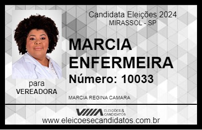 Candidato MARCIA ENFERMEIRA 2024 - MIRASSOL - Eleições