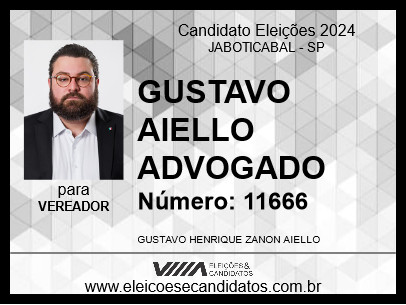 Candidato GUSTAVO AIELLO ADVOGADO 2024 - JABOTICABAL - Eleições