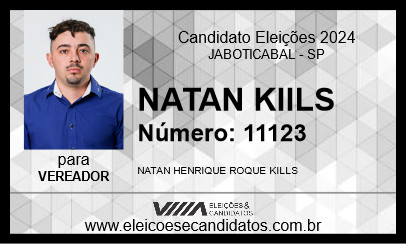 Candidato NATAN KIILS 2024 - JABOTICABAL - Eleições