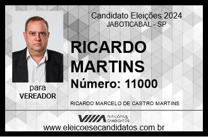 Candidato RICARDO MARTINS 2024 - JABOTICABAL - Eleições