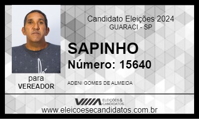 Candidato SAPINHO 2024 - GUARACI - Eleições