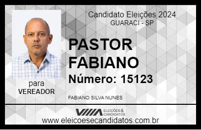 Candidato PASTOR FABIANO 2024 - GUARACI - Eleições