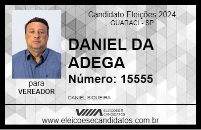 Candidato DANIEL DA ADEGA 2024 - GUARACI - Eleições