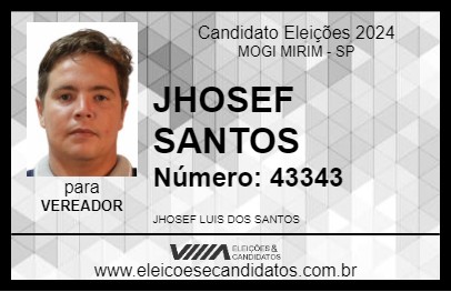 Candidato JHOSEF SANTOS 2024 - MOGI MIRIM - Eleições