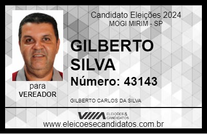 Candidato GILBERTO SILVA 2024 - MOGI MIRIM - Eleições