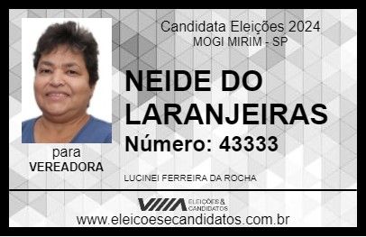 Candidato NEIDE DO LARANJEIRAS 2024 - MOGI MIRIM - Eleições