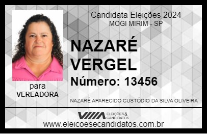 Candidato NAZARÉ VERGEL 2024 - MOGI MIRIM - Eleições