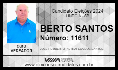 Candidato BERTO SANTOS 2024 - LINDÓIA - Eleições