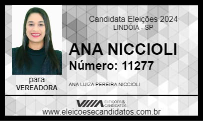 Candidato ANA NICCIOLI 2024 - LINDÓIA - Eleições