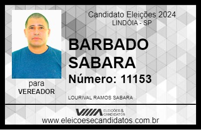 Candidato BARBADO SABARA 2024 - LINDÓIA - Eleições