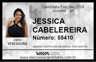 Candidato JESSICA CABELEREIRA 2024 - GUAIMBÊ - Eleições