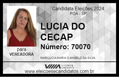 Candidato LUCIA DO CECAP 2024 - POÁ - Eleições