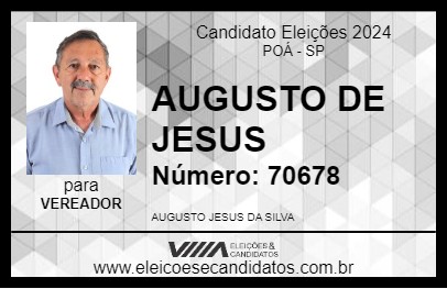 Candidato AUGUSTO DE JESUS 2024 - POÁ - Eleições