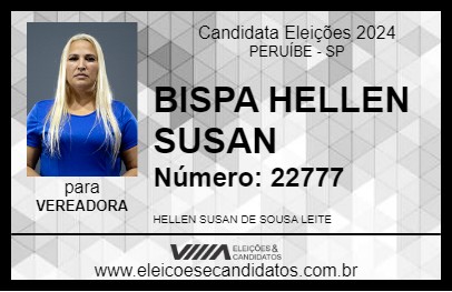 Candidato BISPA HELLEN SUSAN 2024 - PERUÍBE - Eleições