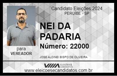 Candidato NEI DA PADARIA 2024 - PERUÍBE - Eleições