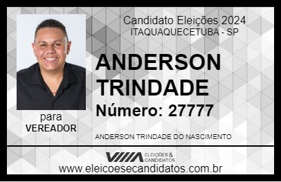 Candidato ANDERSON TRINDADE 2024 - ITAQUAQUECETUBA - Eleições