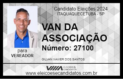 Candidato VAN DA ASSOCIAÇÃO 2024 - ITAQUAQUECETUBA - Eleições