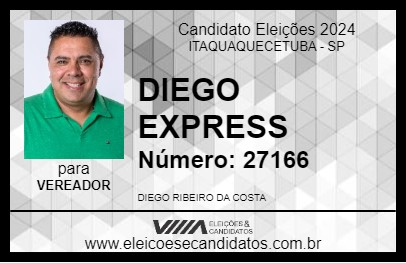 Candidato DIEGO EXPRESS 2024 - ITAQUAQUECETUBA - Eleições