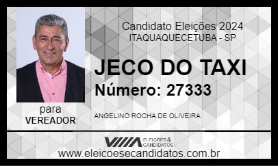 Candidato JECO DO TAXI 2024 - ITAQUAQUECETUBA - Eleições