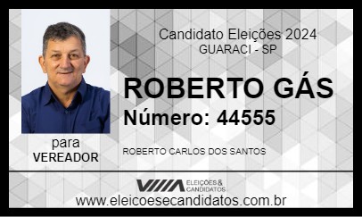 Candidato ROBERTO GÁS 2024 - GUARACI - Eleições