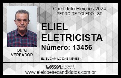 Candidato ELIEL ELETRICISTA 2024 - PEDRO DE TOLEDO - Eleições