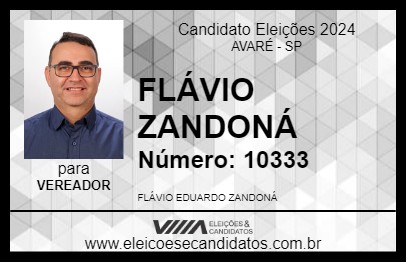 Candidato FLÁVIO ZANDONÁ 2024 - AVARÉ - Eleições