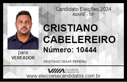 Candidato CRISTIANO CABELEIREIRO 2024 - AVARÉ - Eleições