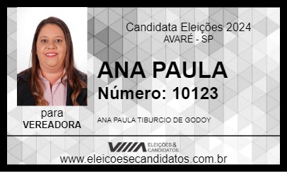 Candidato ANA PAULA 2024 - AVARÉ - Eleições