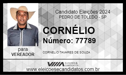 Candidato CORNÉLIO 2024 - PEDRO DE TOLEDO - Eleições