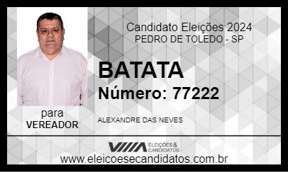 Candidato BATATA 2024 - PEDRO DE TOLEDO - Eleições