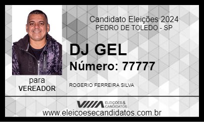 Candidato DJ GEL 2024 - PEDRO DE TOLEDO - Eleições