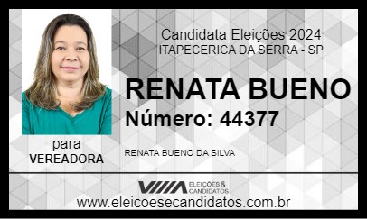 Candidato RENATA BUENO 2024 - ITAPECERICA DA SERRA - Eleições