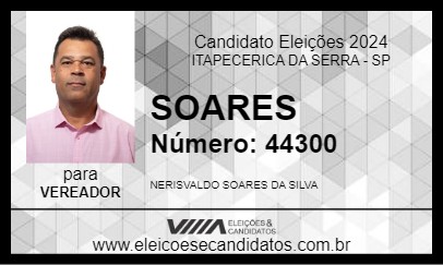 Candidato SOARES 2024 - ITAPECERICA DA SERRA - Eleições