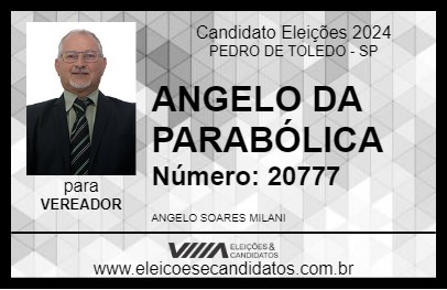 Candidato ANGELO DA PARABÓLICA 2024 - PEDRO DE TOLEDO - Eleições