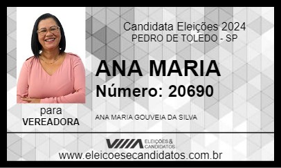 Candidato ANA MARIA 2024 - PEDRO DE TOLEDO - Eleições