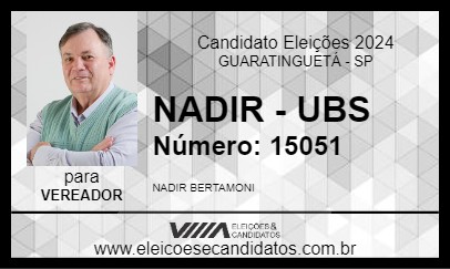 Candidato NADIR - UBS 2024 - GUARATINGUETÁ - Eleições