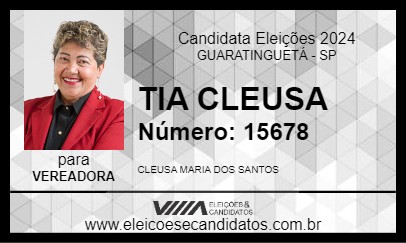 Candidato TIA CLEUSA 2024 - GUARATINGUETÁ - Eleições