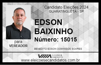 Candidato EDSON BAIXINHO 2024 - GUARATINGUETÁ - Eleições