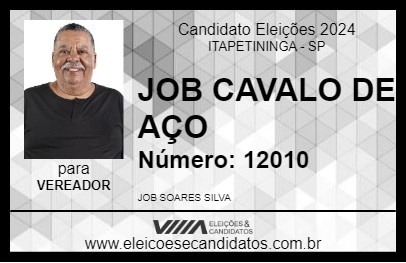 Candidato JOB CAVALO DE AÇO 2024 - ITAPETININGA - Eleições