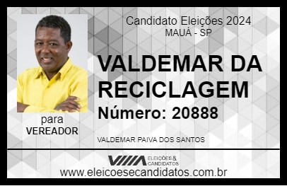 Candidato VALDEMAR DA RECICLAGEM 2024 - MAUÁ - Eleições